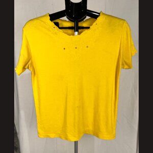 Yellow Women’s Top No Tag Fits Like Medium Lightweight Casual Blouse Shirt